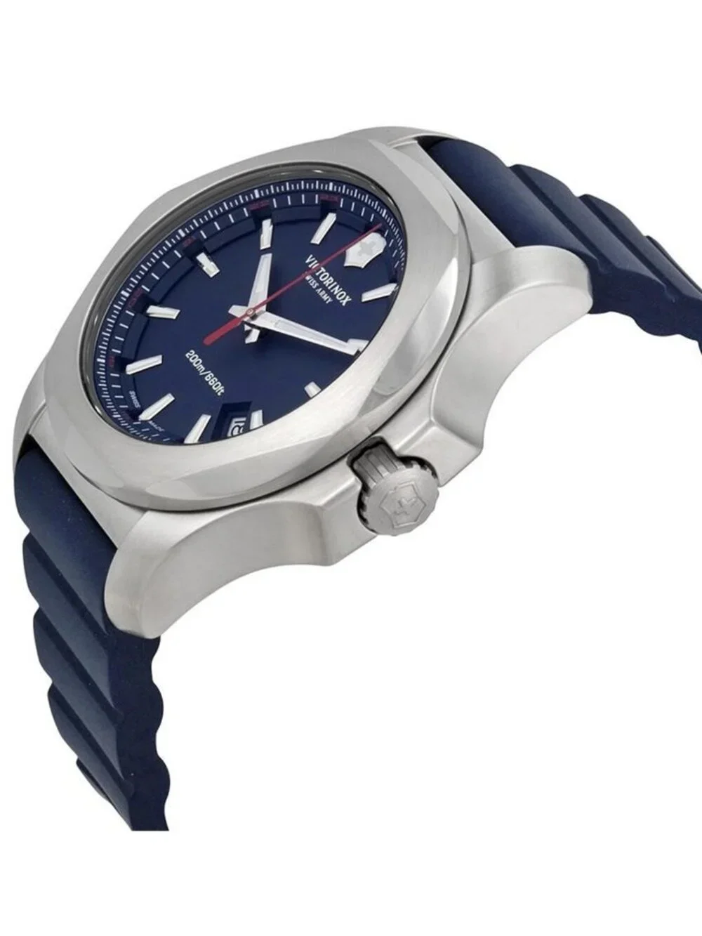 NWT Victorinox Swiss Army INOX Blue Dial Blue Rubber Men's Watch